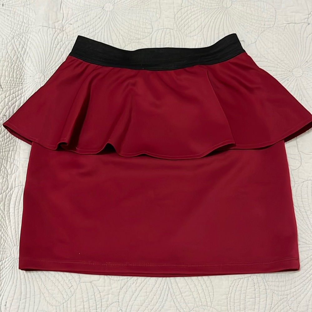 gypsy warrior red peplum mini skirt